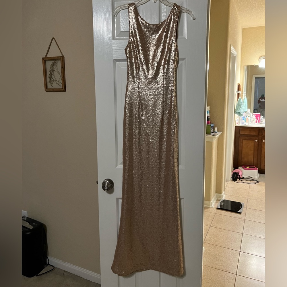 Stunning rose gold sequin gown